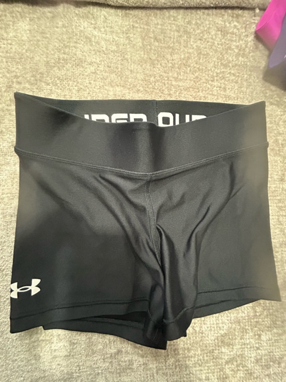 Under Armour Black Performance Compression Shorts with White Logo